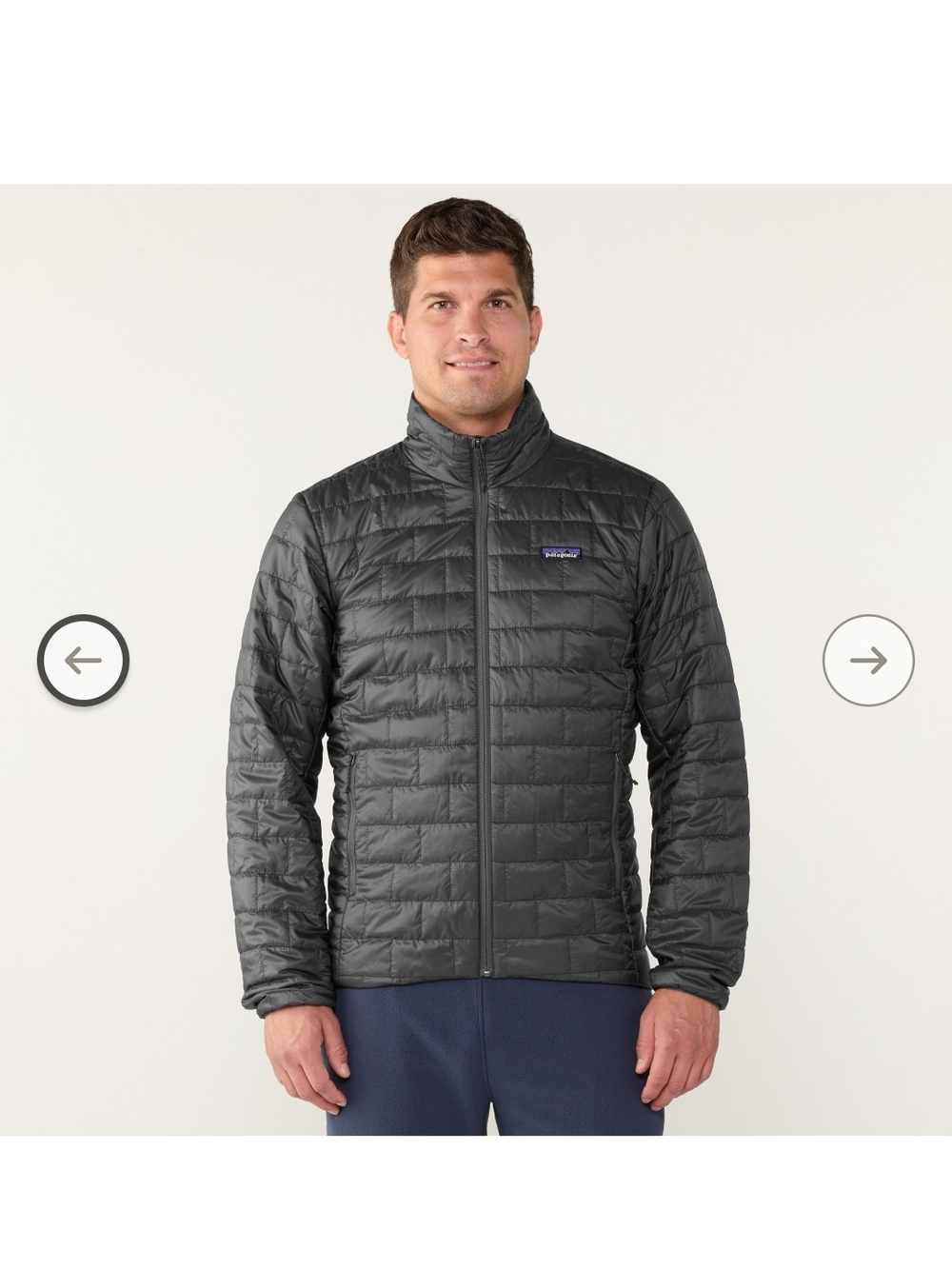 Patagonia Men's Lightweight Quilted Puffer Jacket - Charcoal Gray
